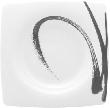 Red Vanilla "Paint It Black Square Salad Plate 7.75""(Set of 6)"