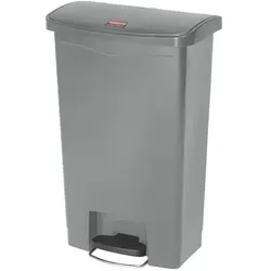 Treteimer Rubbermaid Slim Jim Kunststoff grau 50 L Tretabfallbehälter mit Pedal an der Breitseite