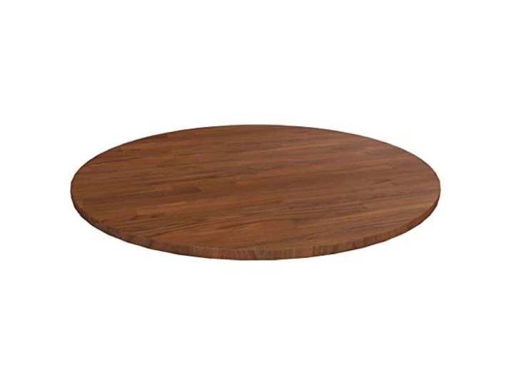 vidaXL Runde Tischplatte Massivholzplatte Eichenplatte Holzplatte Platte Ersatztischplatte Dunkelbraun Ø90x1,5cm Behandeltes Eichenholz