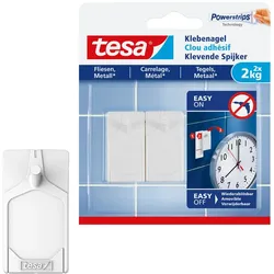 tesa Powerstripes Klebenägel 2.4 cm  x 4.5 cm weiß