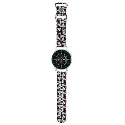 Hello Kitty Silicone Heads & Stripes - universell Armband für Smart- Uhr 22 mm (schwarz)