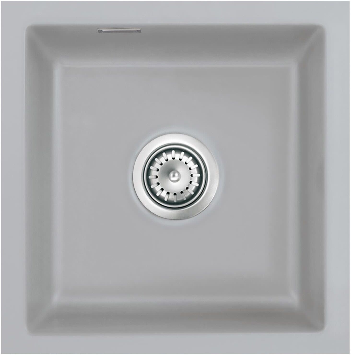 Systemceram Keradomo Mera 46 F/o Spüle für flächenbündigen Einbau mit Handbetätigung, ohne Hahnlochbohrung, Küchenspülen, 515601-78, titan - B: 43,6 T: 44,1 H: 20 cm - titan
