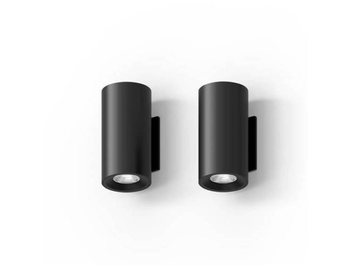Calex Valmer 2-pack wandlamp - Up & Down – zwart