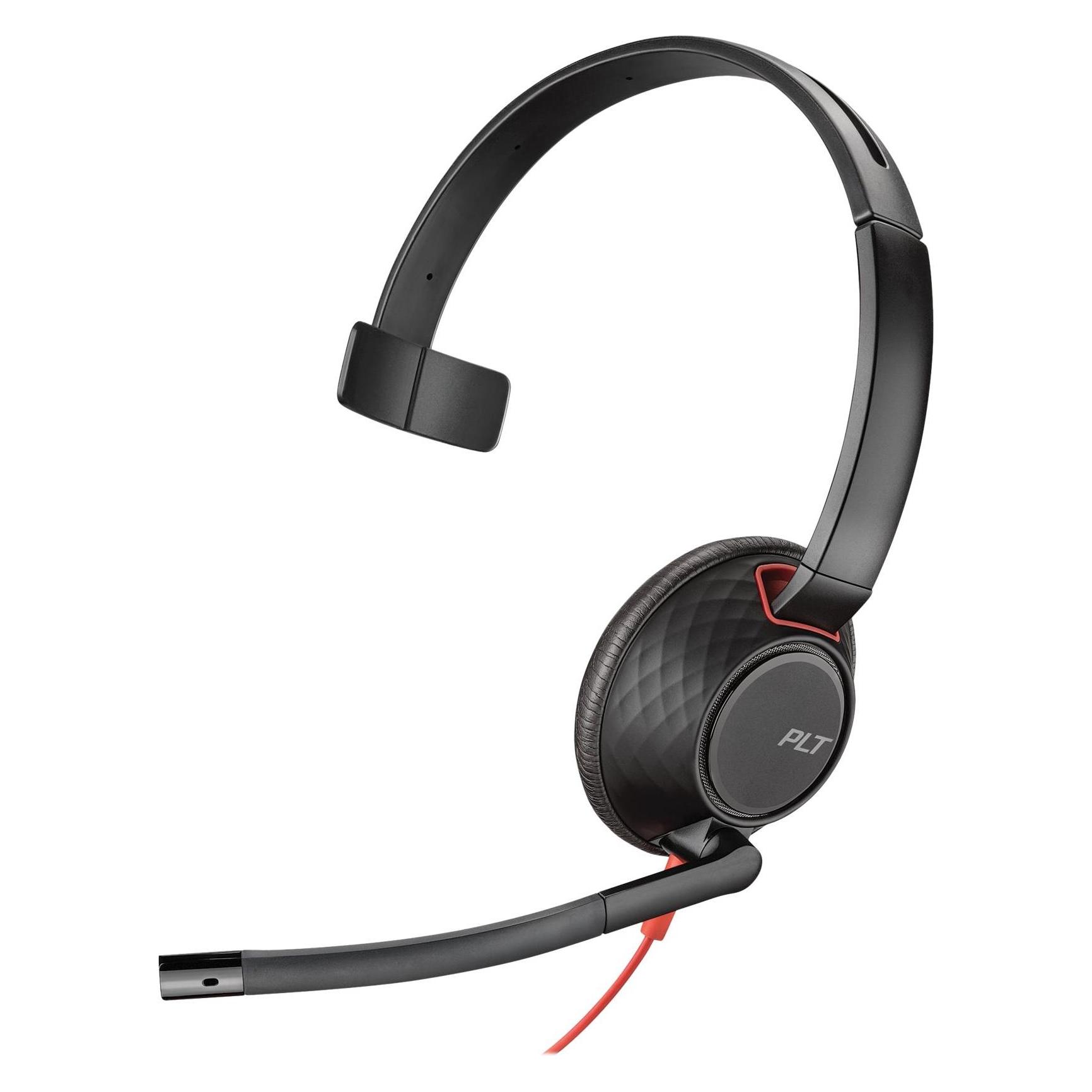 HP Poly Blackwire 5210, Kopfhörer, Kopfband, Calls/Music, Schwarz, Rot, Monophon, Knopf (Kabelgebunden, USB-C) (207587-03)