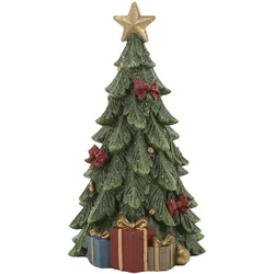 Chic Antique Weihnachtsbaum Aufsteller Noël mit Geschenken, Ø 12 cm x H 20,5 cm - Grün