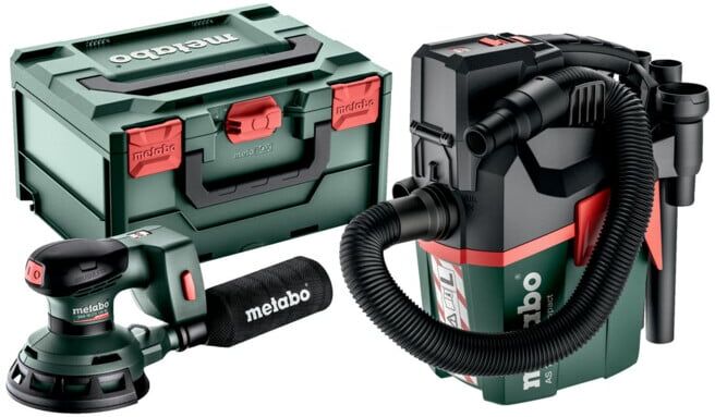 Kit ponceuse excentrique sans fil Metabo SXA 18 LTX 125 + aspirateur sans fil AS 18 L PC Compact (691199000)