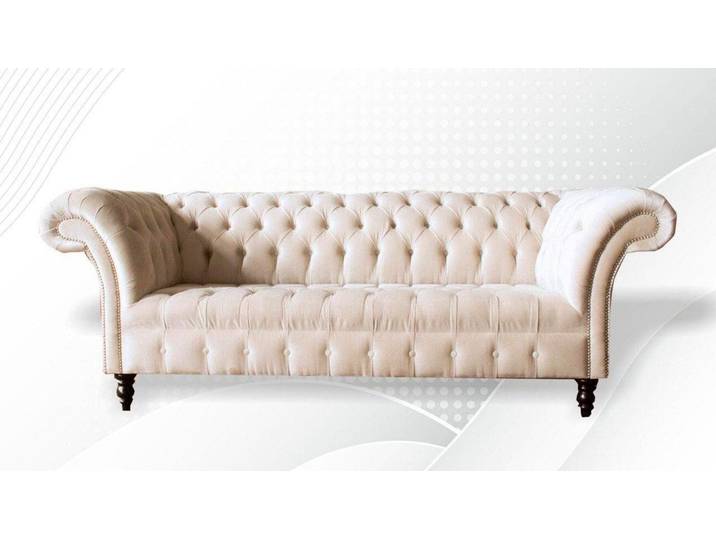 JVmoebel Sofa Beiges Chesterfield-Sofa im klassischen Stil mit eleganter Sofort, Made in Europa