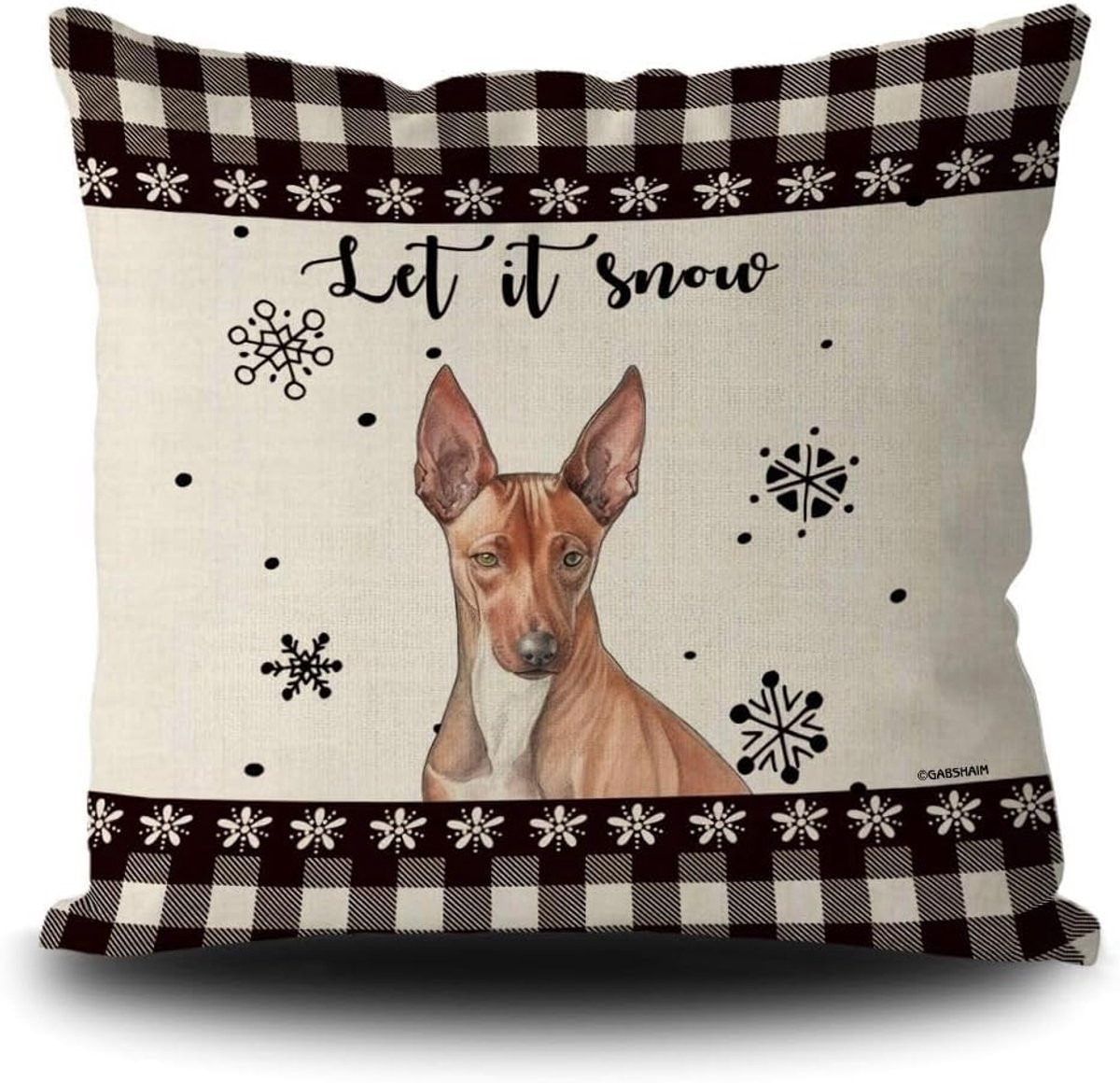 Winter Sierkussenhoes met Sneeuwvlokken en Buffalo Plaid Design - 40 x 40 cm
