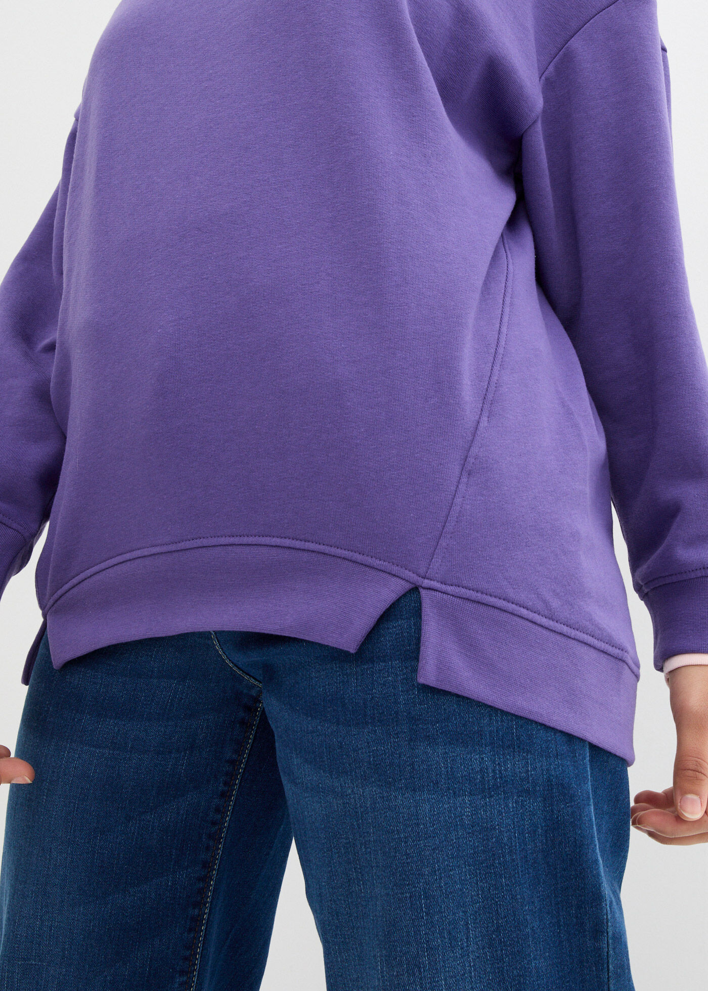 Sweatshirt BONPRIX "Oversize-Sweatshirt", Damen, Gr. 48/50 (XL), lila (hyazinthenlila), Sweatware, Obermaterial: 60% Baumwolle, 40% Polyester, unifarben, lässig geschnitten hüftbedeckend, Rundhals, angesetztes Bündchen, Sweatshirts Sweatshirt, mit Oversiz