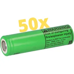 50x LG INR18650-MJ1 18650 Akku 3,6V 3500mAh 10A Flat Top