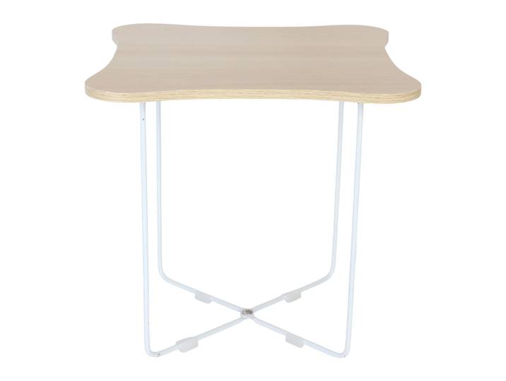Beistelltisch Skandi-Design Weiss-Hellbraun