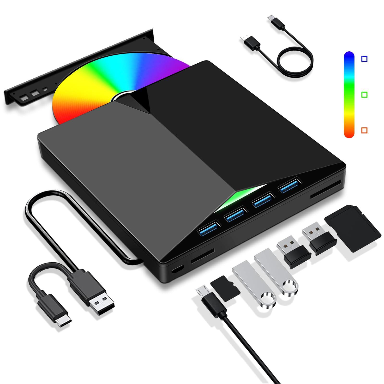 Selius Externe CD/DVD-speler USB 3.0 Draagbare Recorder met Snelle Overdracht