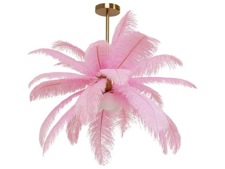 Kare Design Hanglamp roze veren