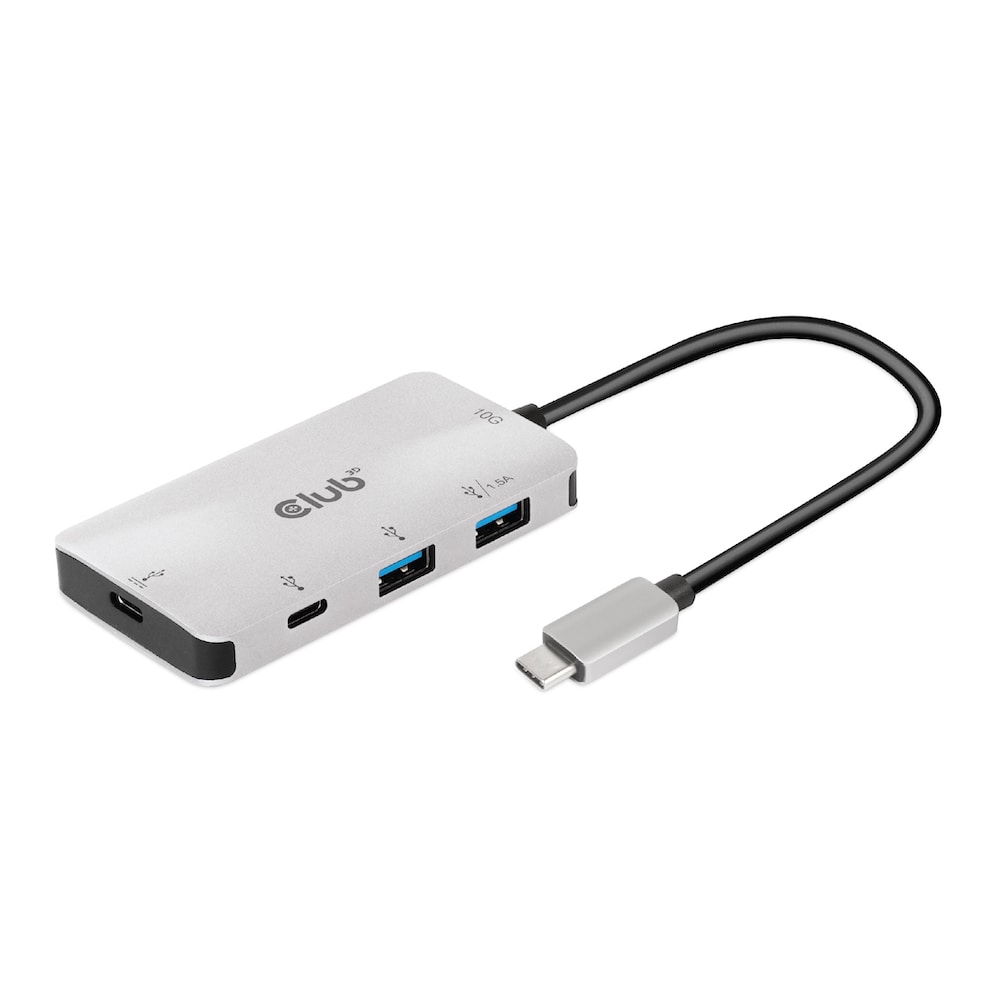 Club3D Club 3D USB Gen2 Typ-C PD Lade-Hub auf 2x Typ-C 10G Ports und 2x USB-Typ-A 10G CSV-1543