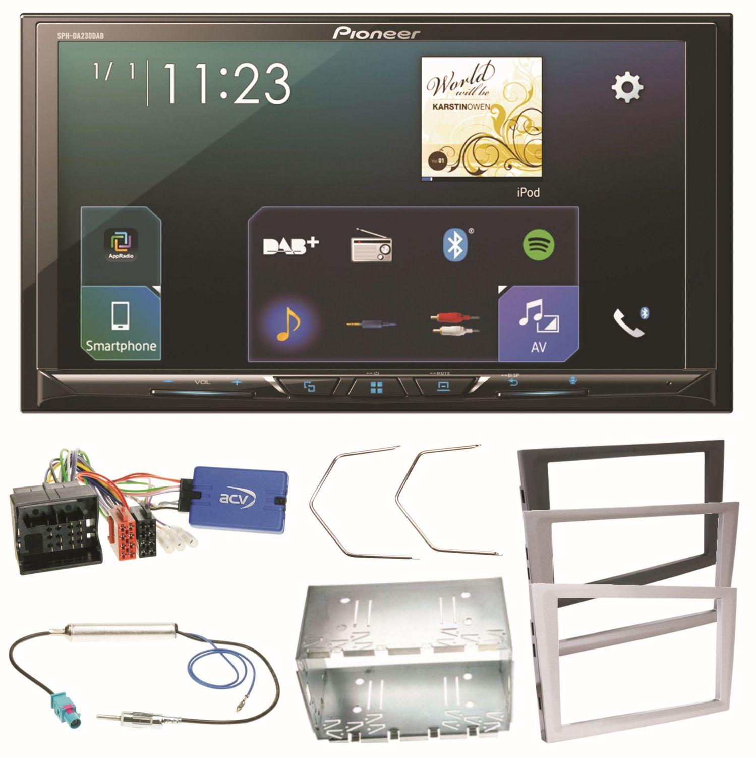 Pioneer SPH-DA230DAB Bluetooth USB Einbauset für Opel Vectra Meriva Signum Corsa