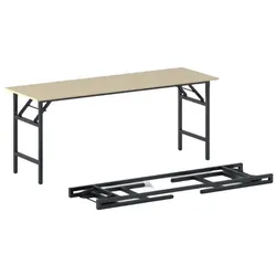 Klapptisch FAST READY, 170x50 cm, schwarzes Metallgestell, Birke