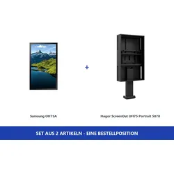 Hagor ScreenOut OH75 Portrait 5878 Bundle mit Samsung OH75A - Outdoor-Stele komp...