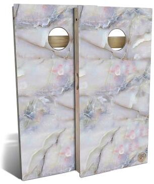 Skip's Garage Multi Colored Marble Outdoor Cornhole Board Set
