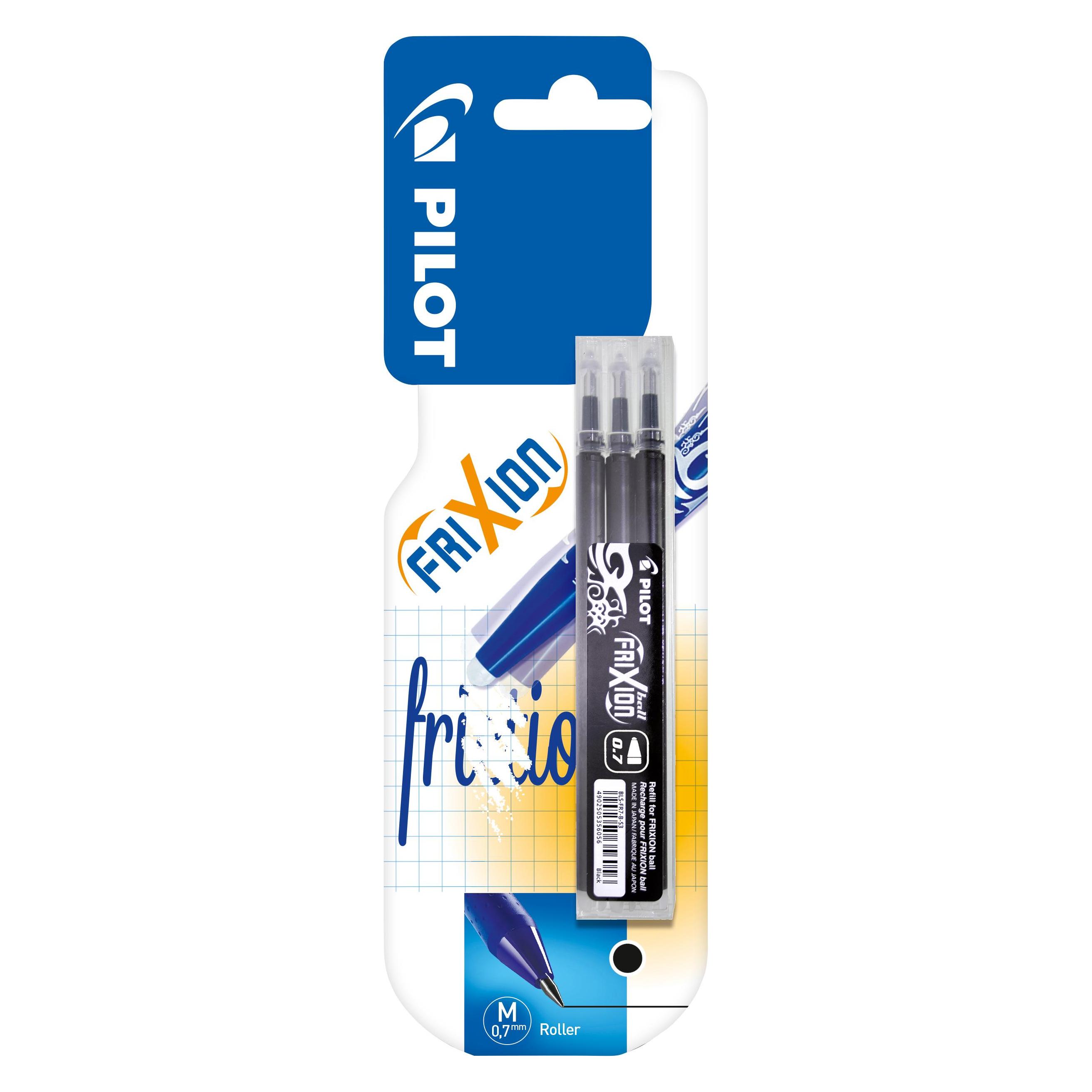 Pilot Frixion Ersatzmine 3er Set schwarz (Schwarz, 0.70 mm, 3 Stk.) (0018933)
