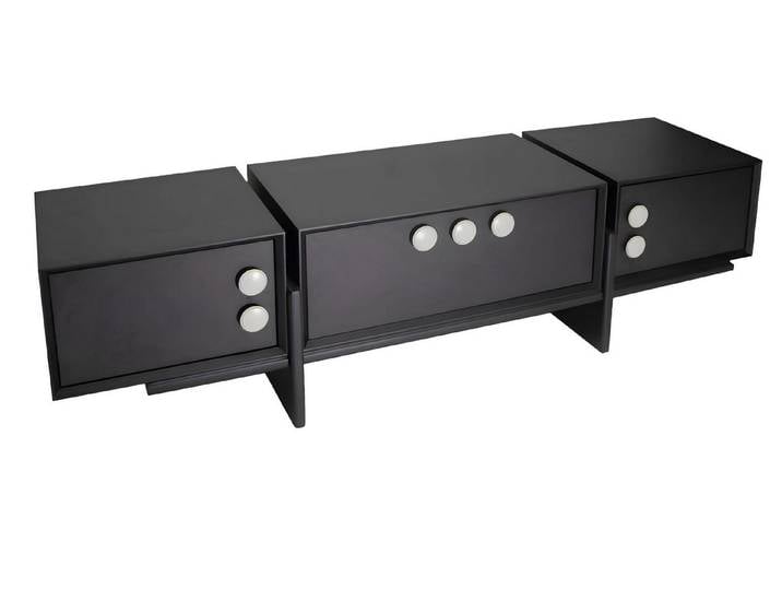 JVmoebel TV-Ständer Luxuriöses schwarzes Lowboard mit modernem Design und Stauraum, (1-tlg., TV-Ständer, Made in Europa)