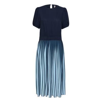 Jerseykleid CULTURE "Jerseykleid CUcarly", Damen, Gr. XXL, N-Gr, blau (salute), Obermaterial: 100% Viskose CV., Kleider Jerseykleid