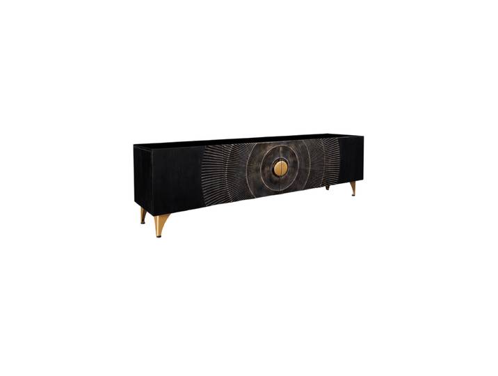 Massivholz Design Lowboard „Brilliant Sunset“ Mangoholz Schwarz Invicta Interiors
