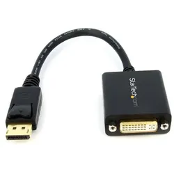 StarTech.com DisplayPort auf DVI Adapter DP St zu Bu Video-Konverter DisplayPort-Adapter M bis DVI-I W Schwarz
