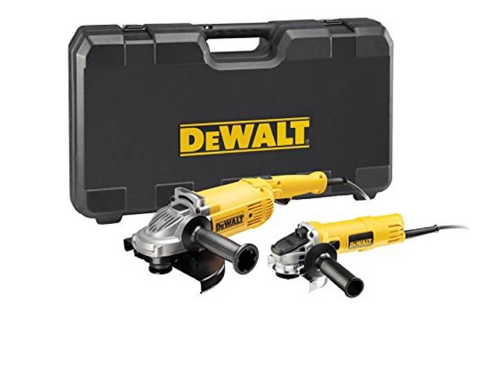 DEWALT - Duo Meuleuses - DWE494TWIN-QS - DWE494 Lame Ø230mm\, Puissance 2400W et Vitesse à vide 6600tr/min - DWE4157 Lame Ø125 mm\, Puissance 900W et Vitesse à vide 11800tr/min - Coffret de Transport