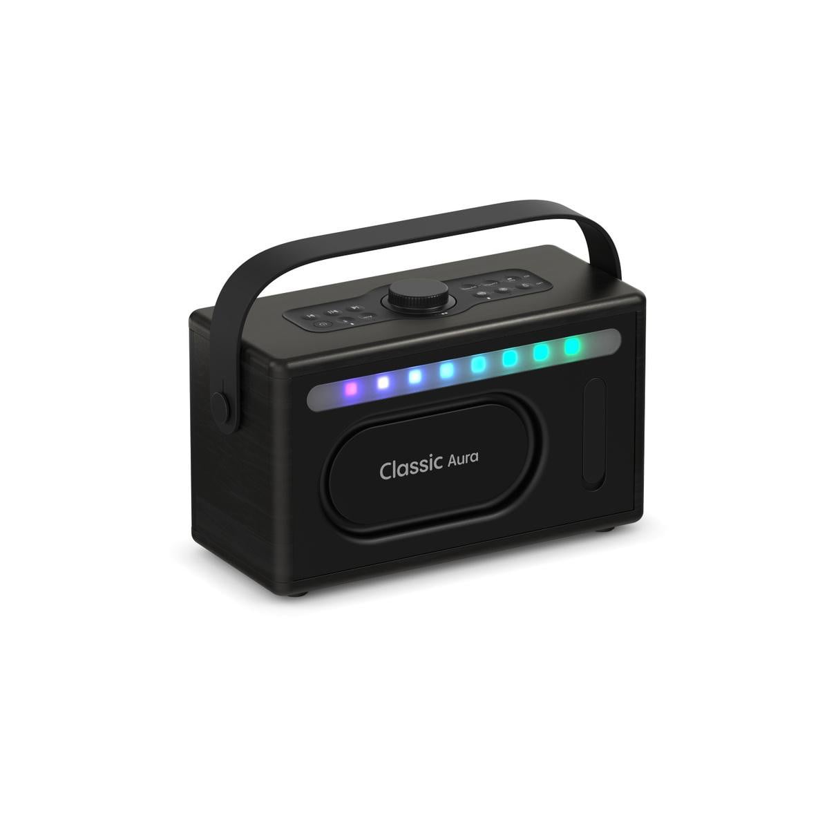 Pure Classic Aura tragbarer Bluetooth-Lautsprecher; Hintergrundlicht; schwarz 255603
