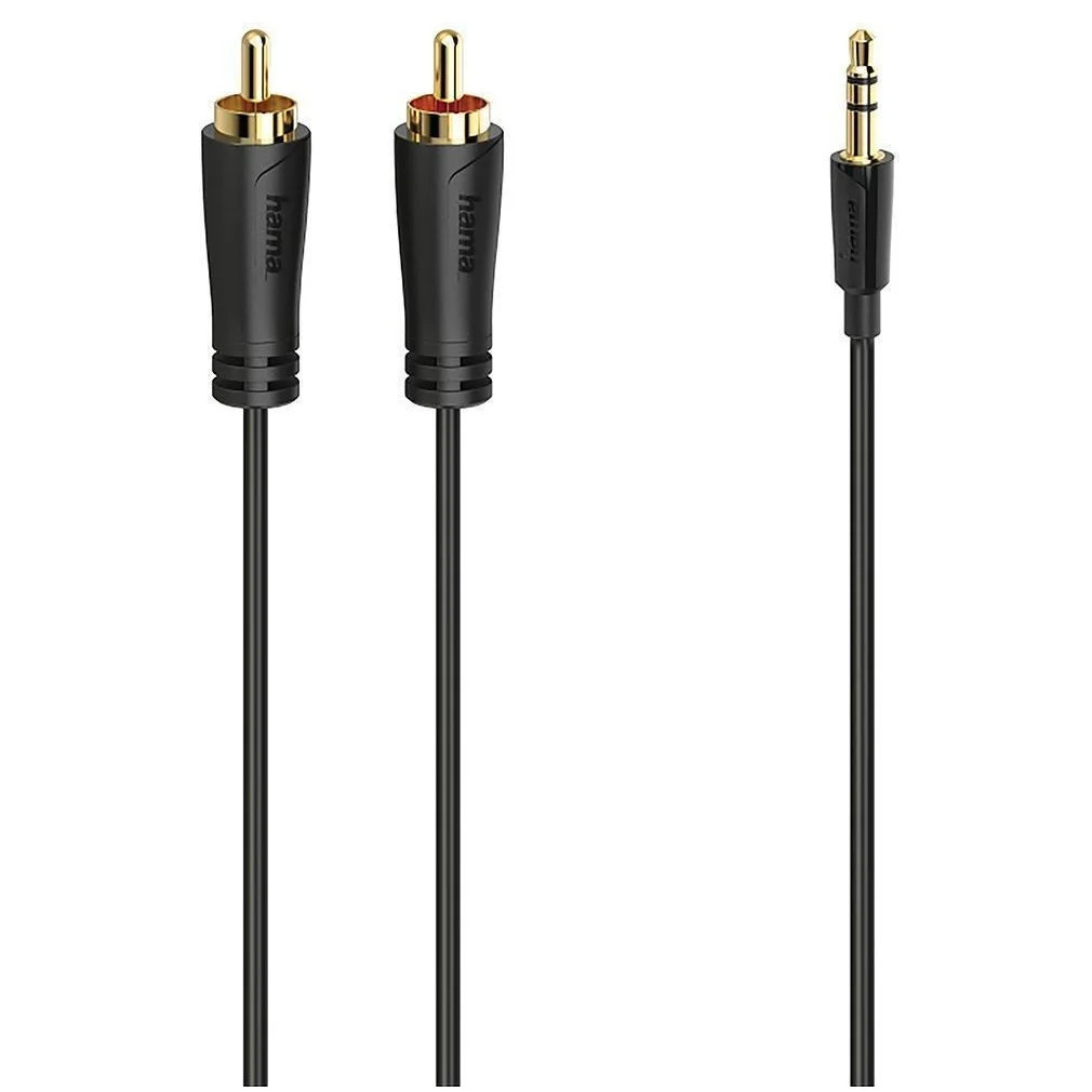 Hama Audiokabel Stereo 3,5 mm jack naar 2 cinch-stekkers Verguld Zwart 3,0 m