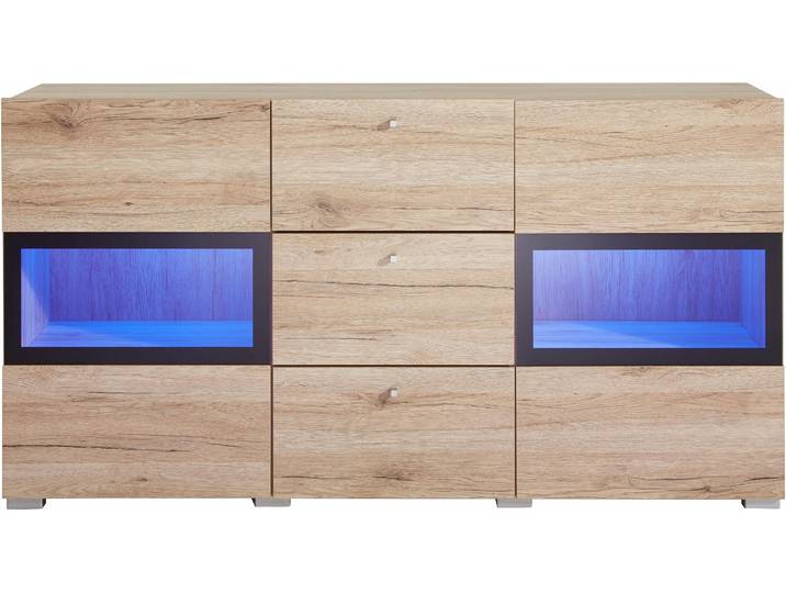 Sideboard GOODPRODUCT Baros , braun (eichefarben san remo), B:132cm H:69,8cm, Sideboards, Sideboard, Breite 132 cm