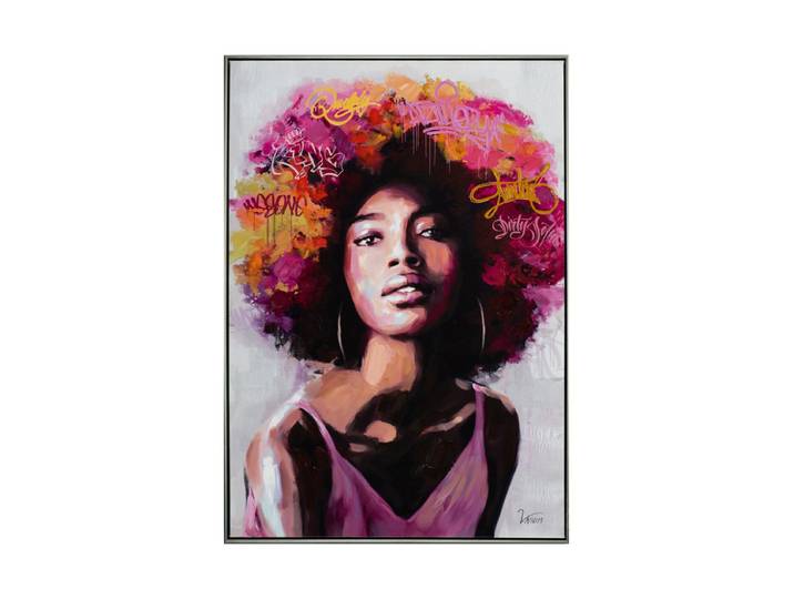 Handgemaltes Bild „Beauty with wig“ 72.5 x 102.5 cm Multicolor Crea Collection