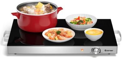 Costway 22 x 14 Inch Electric Warming Tray Hot Plate Dish Warmer with Adjustable Temperature