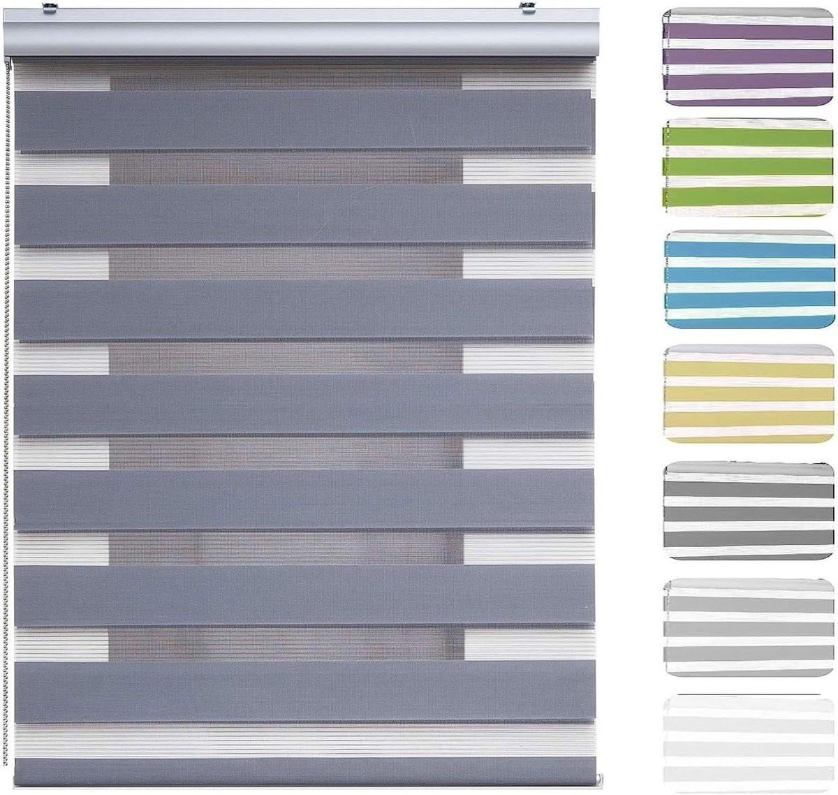 Waterdichte Jaloezieën Rolgordijnen Privacy Zonwering Binnen Ademend Polyester Donkergrijs B: 80 cm, H: 320 cm
