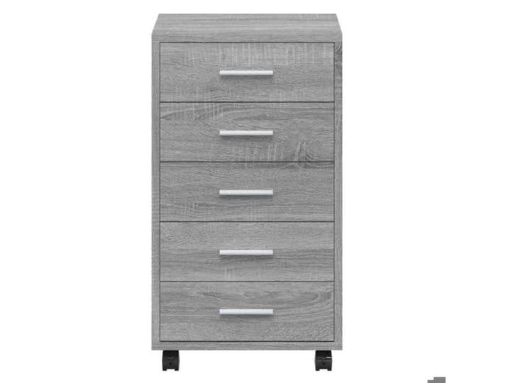 NEUF Commode Cabinet de rangement élégant - Grande espace - Armoire à tiroirs avec roulettes Sonoma gris Bois d'ingénierie FR00_617