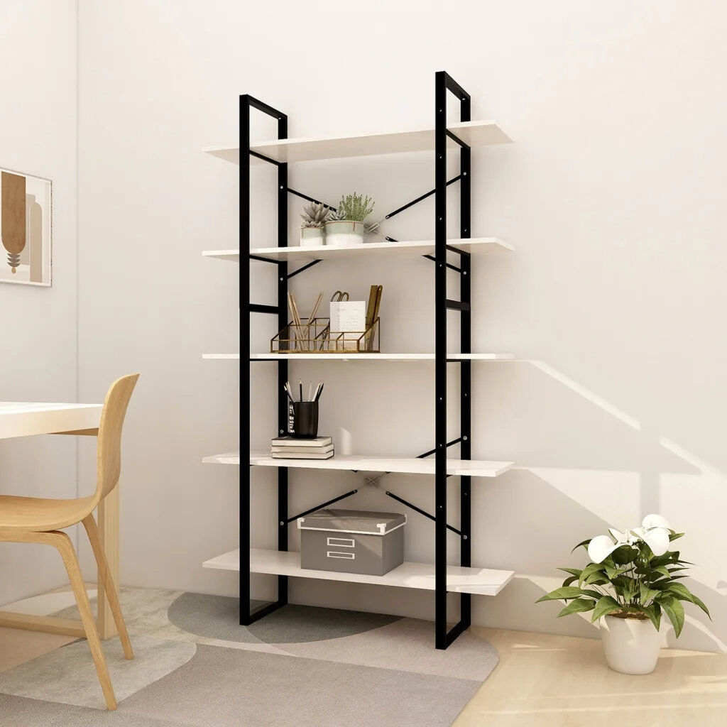 17 Stories Hars 175 cm H Etagere Bookcase White 175cm H x 100cm W x 30cm D