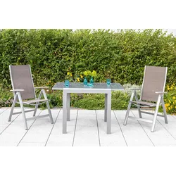 GARTENKLAPPSESSEL-SET Taupe verstellbar