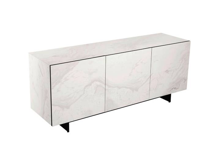 Belluti Sideboard, Schwarz, Weiß, Metall, Keramik, 2 Fächer, 1 Schublade(n) Schubladen, 180x75x50 cm, stehend, Wohnzimmer, Kommoden & Sideboards, Sideboards
