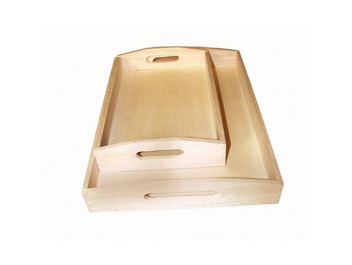 Rayher Holz-Tablett-Set 30 × 20 cm 39 × 28 cm