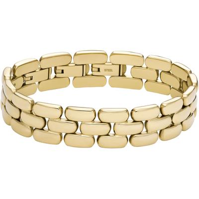 Armband FOSSIL "Schmuck Geschenk Edelstahl Armkette Arden", gold (gelbgoldfarben), Armbänder, Damen, 19cm, Edelstahl, Armband