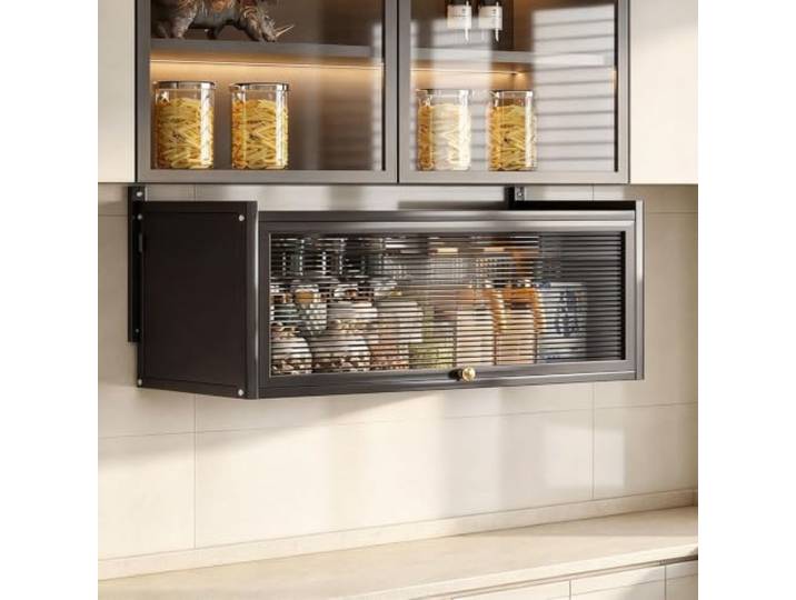 Wandmontiertes Küchenaufbewahrungselement，Küchenregal aus Metall Inklusive Lochwand und Haken，Organizer für Gewürze und Küchenutensilien(C,65cm/25.6in)