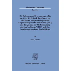Ellsässer:Die Reformen des Beweisantrags, Fachbücher von Janina Ellsässer