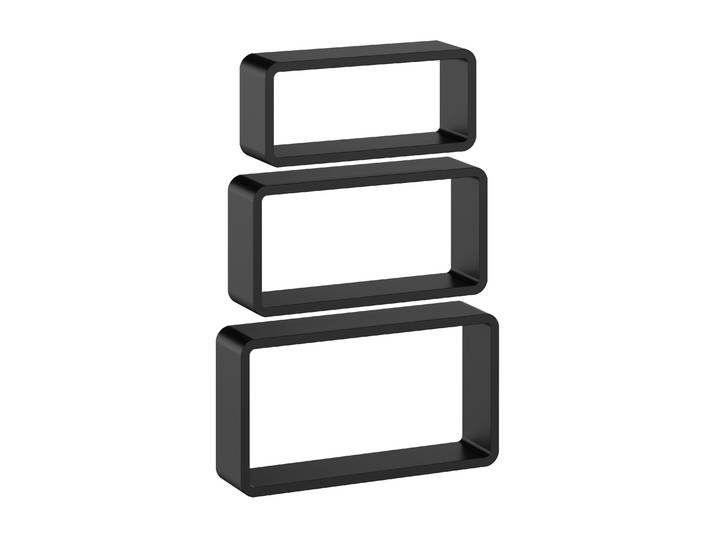 Wandregal NOVA 3er Set schwarz