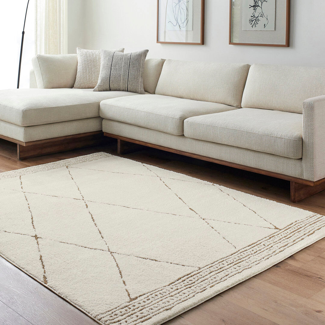 Natur Pur Hurley Rectangle Chevron Area Rug Ivory;Brown Rectangle 200 x 275 cm