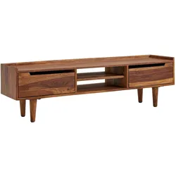 FineBuy, TV Möbel, Lowboard Sheesham Braun (35 x 35 x 43 cm)