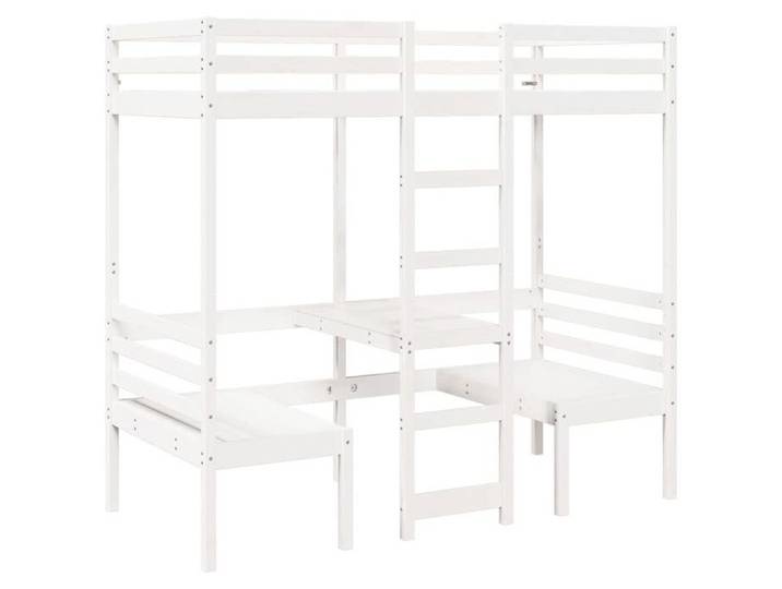 Maison Exclusive - Lit mezzanine avec bureau et chaises blanc 80x200 cm pin massif
