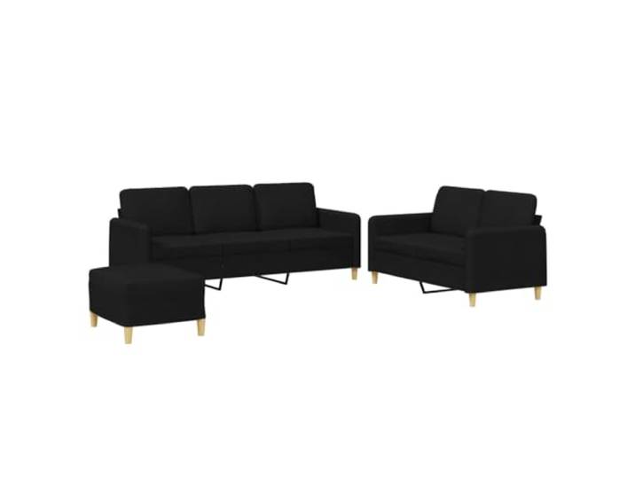 Coespram 3-tlg. Sofagarnitur mit Kissen, 2- & 3-Sitzer Sofa mit Hocker Bequeme Polstergarnitur fürs Wohnzimmer mit dickem Schaumstoff, atmungsaktivem Polyesterbezug und Ottomane zum Ausruhen.
