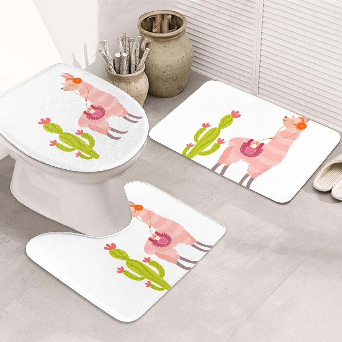 3-delige zwarte badmat set voor jouw badkamer decoratie, 80 x 50 cm