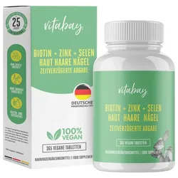 BIOTIN+ZINK+Selen Haut+Haare+Nägel vegan Tabletten
