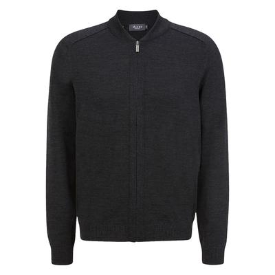 Strickjacke MAERZ MUENCHEN "Maerz Muenchen 585600 Strickjacke Herren Bekleidung", Herren, Gr. 60, schwarz (dunkelgrau), 100% Wolle (Merino), Strickjacken Strickjacke